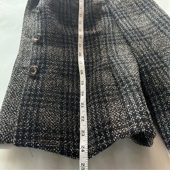 A-K-R-I-S ~ Women’s Tweed Wool Button Down Checkered Blazer with Pockets - Picture 10 of 10